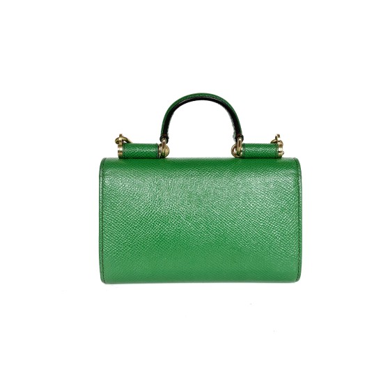 Dolce & Gabbana DG Logo Grainy Leather Top Handle Crossbody Bag